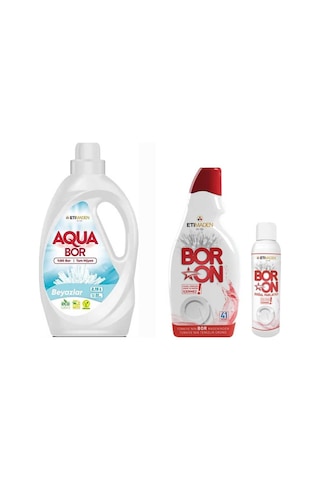 Aquabor Doğal Sıvı Çamaşır Deterjanı Beyazlar İçin 33 Yıkama+bulaşık Makinesi Deterjan 41 Yıkama