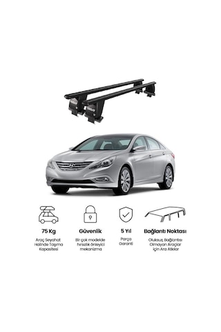 Royal Hyundai Sonata Vı 2009-2014 Uyumlu Siyah Ara Atkı Port Bagaj Tavan Barı