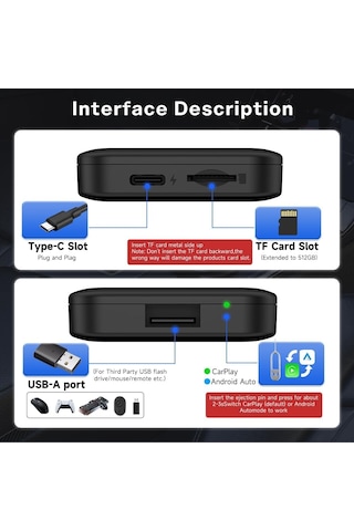 Carlinkit Tbox Lite Kablosuz Ai Kutusu, Ram 2g+rom 32g, Carplay Ve Android Oto, Destek Kablosuz Carplay Ve Kablosuz Andr 10"