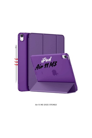Apple Uyumlu iPad Air 11 2025 M3 Çip Katlanabilir Standlı Smart Cover Fuchsia Tablet Kılıfı Kapaklı Kılıf