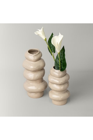 Linens Callen 11,5x11x20 Cm Vazo Bej Bej