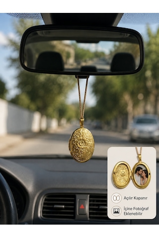 Vintage Madalyon Tasarımlı Açılır Kapanır Dikiz Aynası Araba Süsü