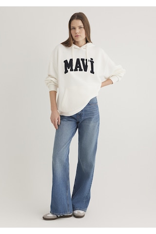 Mavi Logo Sweatshırt Hindistan Cevizi