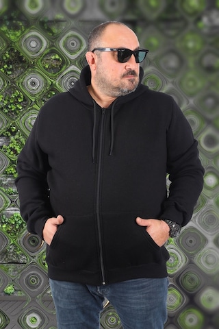 Moc Grande Mocgrande Büyük Beden Unisex Kapüşonlu 3Ip Sweat 11701 Sıyah