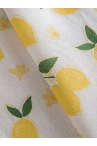 Karışık Limon Baskılı Tek Kişilik Lastikli Çarşaf
