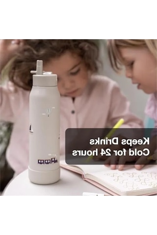350 Ml Kapasiteli 3 Katmanlı Paslanmaz Çelik Termos Seti Açık Beyaz