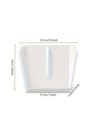 Honeybeeshop Tesla Model X/s 2022 2024 İçin Silikon Pedi Kaymaz Sarj Merkezi Konsol Aksesuarı Teknik Beyaz Ahşap Desenli