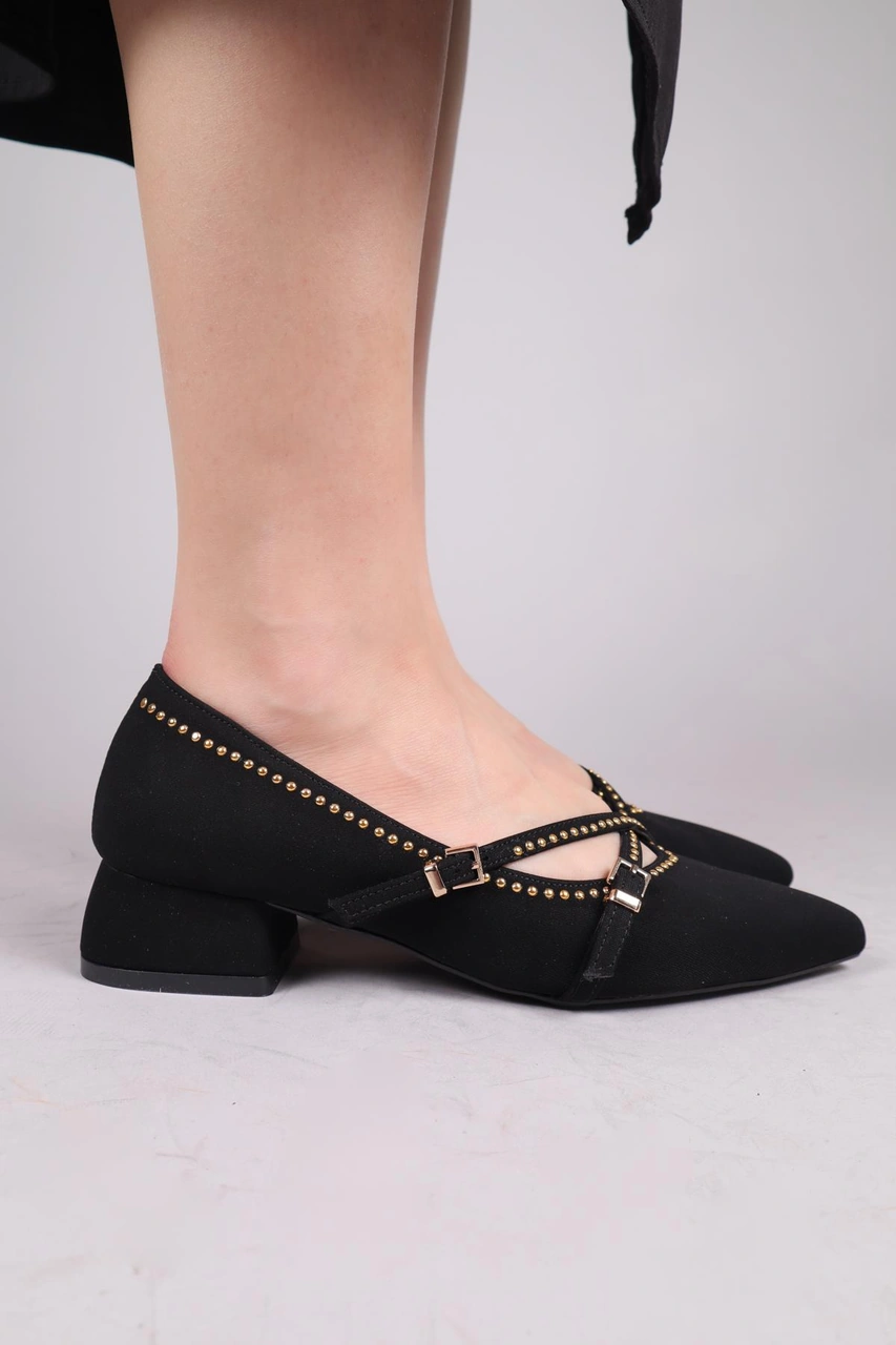 Nera Alçak Topuklu Ayakkabı Siyah-8353 Siyah