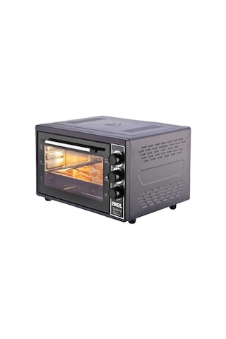 Midi Fırın Kare 38lt Ayarlanabilir Termostat 50 320 C - Saatli 0 - 90 Dk Zil 3 Kademe Hız Ayar Emaye Tepsi