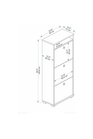 Just Home Rina Raflı Kapak Ayakkabılık - Barok Ceviz Barok Ceviz
