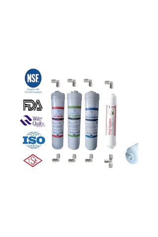 AQUA FLY 12" Inline Filtre 4Lü Set KAPALI KASA CİHAZ UYUMLU ( MEMBRANSIZ )