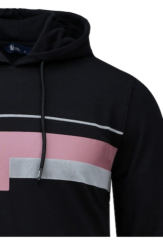 Hatemoğlu Siyah Regular Fit Baskılı Kapüşonlu Sweatshirt 2977611 Siyah