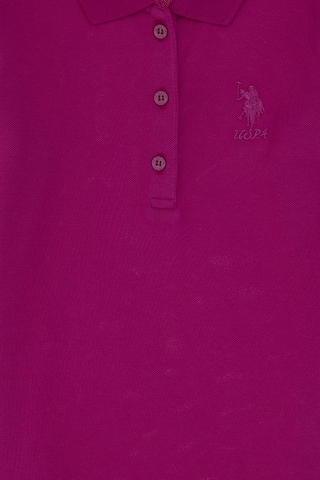 U.S. Polo Assn. Kız Çocuk Fuşya Polo Yaka Basic Sweatshirt 50316836-VR023