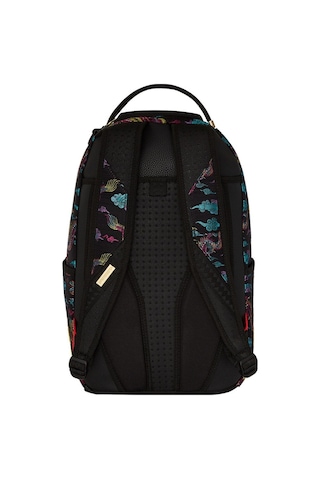 Sprayground Embroıdered Dragons Dlx Sırt Çantası, Su Geçirmez Suni Deri, Laptop Ve Gözlük Bölmeli Çok Renkli
