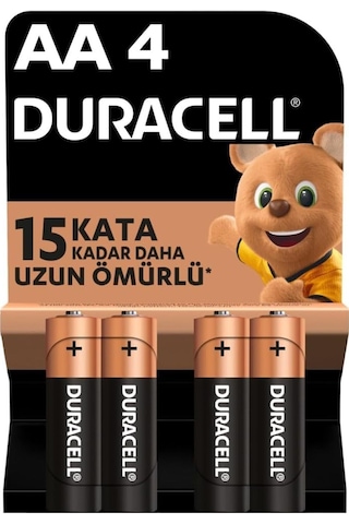 Duracell LR6/MN1500 1.5 V Alkalin AA Kalem Pil 4'lü Paket