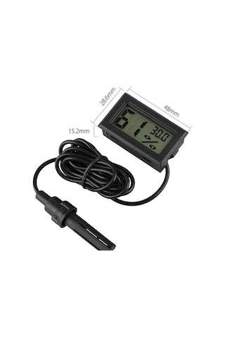 Lcd Nem Sıcaklık Isı Ölçer Problu Dijital Termometre Higrometre