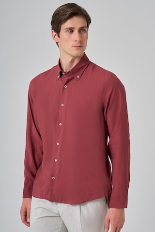 Morven Erkek Bordo Trend Düz Desen Dynamic Fit Düğmeli Yaka Gömlek 25ms004030750 Bordo Bordo