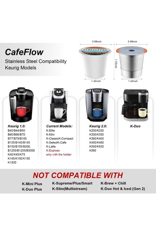 Maiyame Paslanmaz Çelik Yeniden Kullanılabilir 2'li Kahve Filtresi Kapsülü Ve Fırça Seti Gümüş