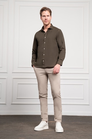 Morven Erkek Haki Trend İtalyan Yaka Slim Fit Dar Kesim Gömlek 25mc004017710 Haki Haki