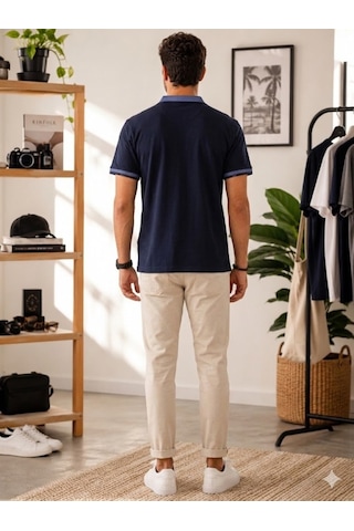 Erkek Lacivert Polo Yaka T-shirt