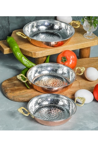 Cooker Bakır Sahan 3lü Set 14cm 16cm 18cm
