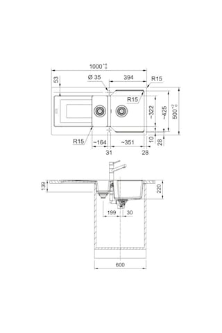 Franke Urban Ubg 651-100 Oyster 1.5 Gözlü Granit Mutfak Evyesi