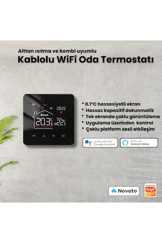 Wifi Kablolu Akıllı Oda Termostatı Tuya - Smart Life Uyumlu