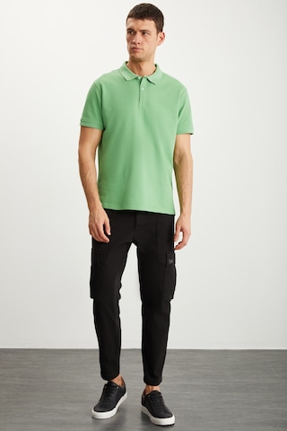 Grimelange Tarnex Erkek %100 Pamuk Kısa Kollu Regular Fit Yeşil Polo Yaka T-shirt