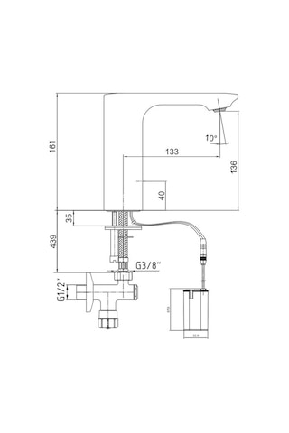 Eca Compact Fotoselli Lavabo Bataryası Pilli 108108037 Çift Su Girişli