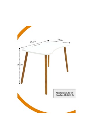 Ders Çalışma Masa Sandalye Takımı 4-12 Yaş Beyaz