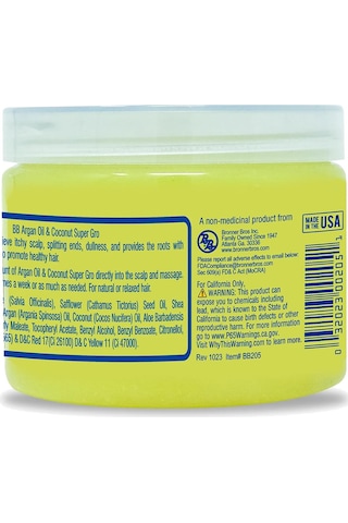 Bronner Bros Super Gro Argan Oil & Coconut Saç Ve Saç Derisi Bakım Kremi 170gr