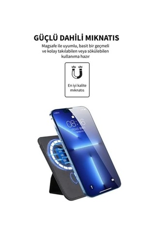Xmlbayiciniz Magsafe Cüzdan Kartlık Deri Güçlendirilmiş Mıktanıs Standlı Özel Tasarım,iphone 17/16/15/14/13/12 İle Uyum Çok Renkli
