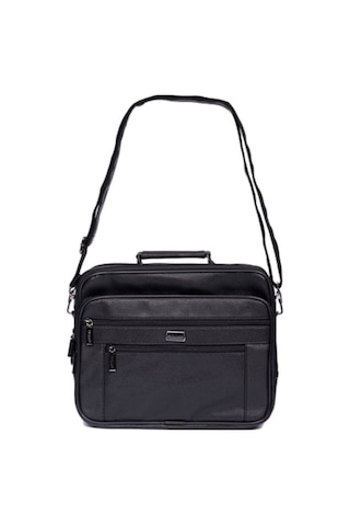 Moda Çanta Büyük Boy Bu-45 Erkek Siyah Suni Deri Askılı Çanta