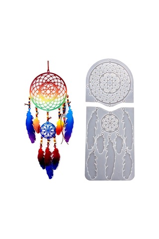 Qingmipy Büyük Rüya Yakalayıcı Silikon Kalıpları Dıy Seti Ev Dekorasyonu Pencere Ve Duvar Asılı Süsü Çok Renkli
