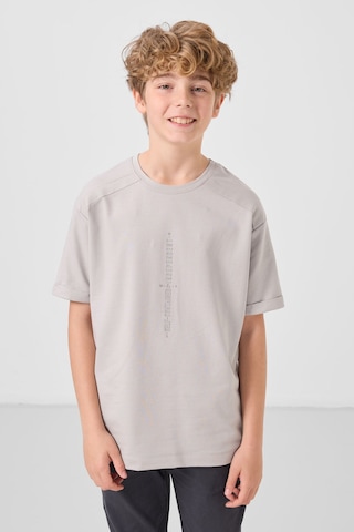 Oversize Fit Baskılı 3lü Paket Antrasit-ekru-taş Erkek Çocuk T-shirt - 11301 Antrasıt-ekru-taş