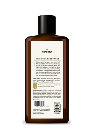 Cremo Bourbon & Oak 2in1 Şampuan Ve Saç Kremi 473ml Tüm Saçlar