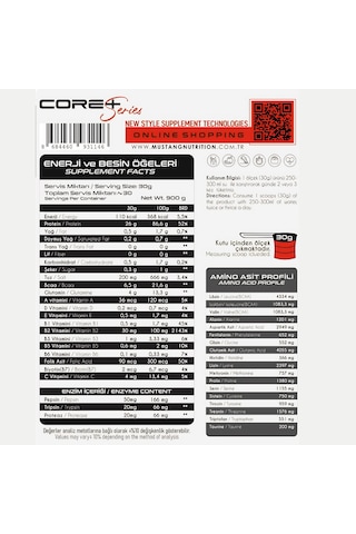 Mustang Nutrition Core+ Series Isolate Whey Protein Tozu 900 Gr 30 Servis Çilekli Pasta + Shaker + Protein Kahve Hediyeli Çilek Aromalı