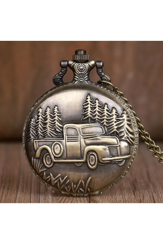 Kişiye Özel Kamyonet Kabartmalı 47 MM Köstekli Kolye Saat