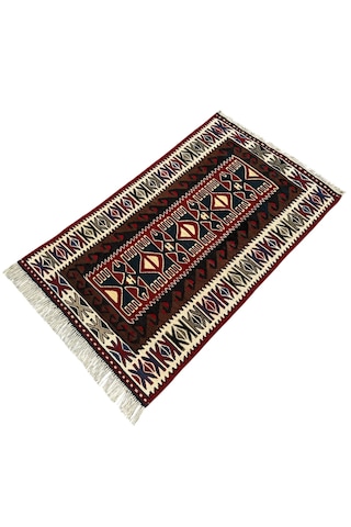 El Dokuma Sıfır Uşak Eşme Kilimi 73x120 Kök Boya %100 Yün Kilim