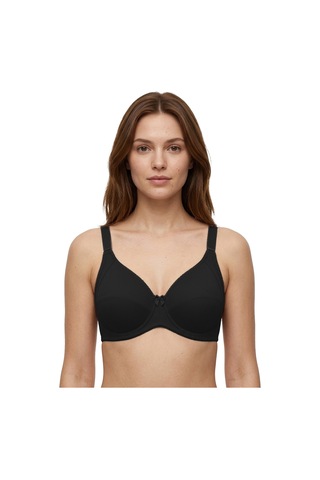 Cottonill Bra - Novia Siyah Büyük Beden Micro Balenli Minimizer Ayarlanabilir Askılı Kadın Sütyen