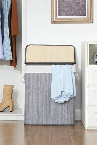 Deconox El Yapımı Hasır Katlanır Çamaşır Sepeti Dikdörtgen 72 Litre 40cm 30cm 61cm , Doğal Malzemeden Üretilmiş Çamaşırlık Sku: Smg8690010202161 40 x 19