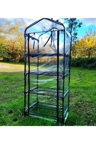 Gardener 16040 4 Katlı Tekerlekli Portatif Şeffaf Bahçe Serası - 69 Cm X 49 Cm X 158 Cm