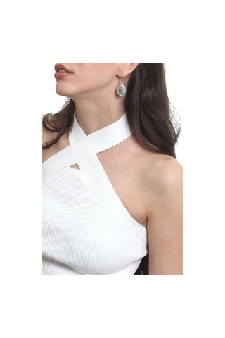 Labalaba Kadın Antik Gümüş Kaplama Oval Formlu Sallantılı Model Minimalist Küpe Gümüş