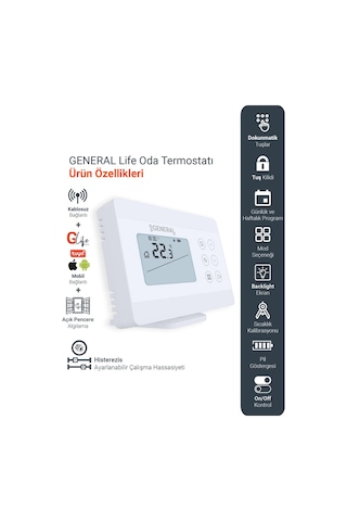 General ILLONA Ht330S Smart Kablosuz Akıllı Oda Termostatı