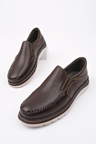 Muggo Robby Slip-on Bağcıksız Erkek Günlük Casual Ayakkabı Kahverengi