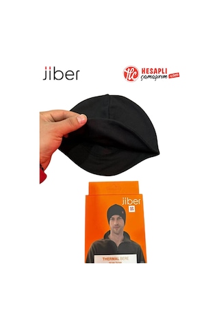 Jiber Erkek Kulakları Kapatan Sıcak Tutan Özel Dikim Yumuşak Termal Kumaş Bere Siyah
