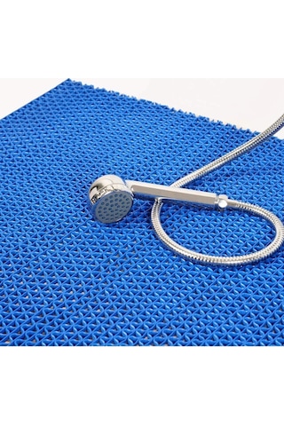 New Banyo Duş Havuz Zincir Mat Paspas Kaydırmaz Pvc Paspas / Mavi / Ebat: 90 Cm X 1 Mt Mavi