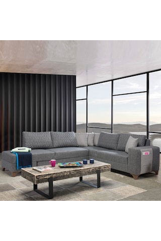 Eymense Loft Köşe Koltuk Takımı Gri Sol Köşe