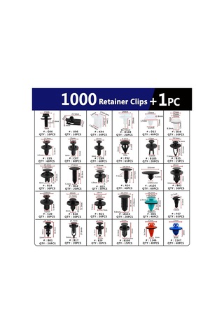 Anjiexun Araba İtme Tutma Klipsleri 30 En Popüler Boyut Bağlantı Elemanları 1001 Adet