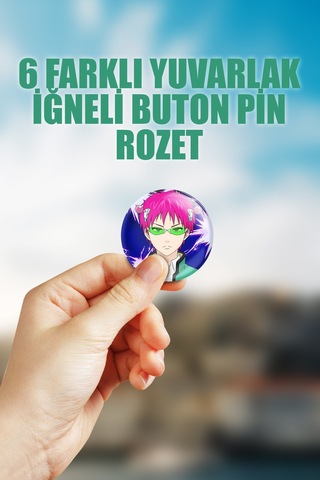 Saiki Kusuo Çanta Süsü Rozet İğneli Buton Rozet Seti 6 Adet Çok Renkli